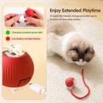 Interactive Rolling Dog Ball - Upgraded Self Rolling Dog Ball Interactive Automatic Cat Toys Self Moving Pet Toys, 360° Smart Automatic Rolling Ball Toy Electric Balls for Dog/Cat (Red+Grey) - Image 6