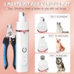 Dog Clippers Grooming Kits, TURNRAISE Nail Clippers Low Noise, Paw Trimmer Rechargeable Cordless Quiet Shaver, Nail Grinder for Dogs Cats and Pets - Image 3