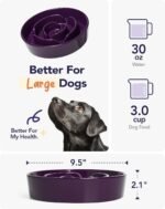 LE TAUCI Ceramic Slow Feeder Dog Bowl, 3 Cups for Medium Large Breed, Maze Design for Fast Eaters, Slows Down Eating, Puzzle Feeding Dish, Maze Purple - Image 7