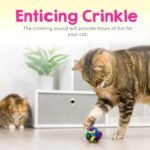 Cat Crinkle Balls 1.5 Inch (12-Pack) - Canadian-Made Cat Toys - Crinkle Balls for Cats - Image 3