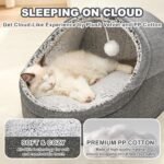JIUPETY Cute Cat Beds for Indoor Cats, Cat Cave Bed for Kittens, Large Cat Cave and Covered Cat Bed with Anti-Slip Bottom, Washable Removable Cushion, M(16"x16"x13"), Dark Gray - Image 5