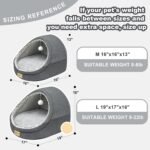 JIUPETY Cute Cat Beds for Indoor Cats, Cat Cave Bed for Kittens, Large Cat Cave and Covered Cat Bed with Anti-Slip Bottom, Washable Removable Cushion, M(16"x16"x13"), Dark Gray - Image 6