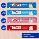 INABA Churu Cat Treats, Lickable, Squeezable Creamy Purée with Vitamin E, 14 Grams per Tube, 120 Tubes Total, Tuna Variety - Image 4