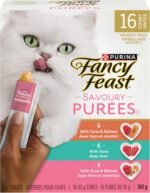 Fancy Feast Savoury Purée Naturals Cat Treats, Seafood Favourites Variety Pack - 10 g x 16 Sachet (1 Pack) - Image 3