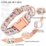 Soft Cotton Dog Collar, Adjustable Durable Dog Collar with Metal Buckle, Orange Floral with Pendant Girl Boy Dog Collars Gift for Small Medium Large Dogs, S - Image 5