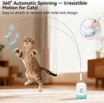 Migipaws Interactive Automatic Cat Teaser Wand Toy with Strong Suction Cup, 70cm Flexible Wire & DIY Bending Design, Rechargeable Cat Exercise Toy with Auto Timer for Indoor Cats (White) - Image 3