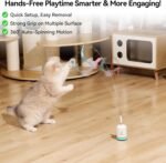 Migipaws Interactive Automatic Cat Teaser Wand Toy with Strong Suction Cup, 70cm Flexible Wire & DIY Bending Design, Rechargeable Cat Exercise Toy with Auto Timer for Indoor Cats (White) - Image 6