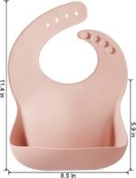 PandaEar Baby Silicone Bibs for Girls| 3Pack Toddler Bibs Baby Feeding Bib| Adjustable Waterproof BPA Free Soft Durable Silicone Baby Bibs for Eating with Large Pocket Food Catcher - Image 3