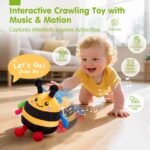 hahaland Baby Toys for 6-12 Months – Crawling Musical Dancing Bouncing Learning Bee Plush Baby Toys for 1 2 Year Old Boys Girls, Interactive Tummy Time Toy for 1 2 3 Year Old - Image 3