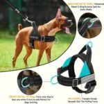 SlowTon No Pull Dog Harness and Leash Set for Large Medium Dogs, Soft Padded Adjustable Dog Vest, Reflective Tactical Military Dog Harness 5.9 Ft Dog Leash Anti-Twist Pet Lead (Black,L) - Image 3