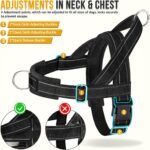 SlowTon No Pull Dog Harness and Leash Set for Large Medium Dogs, Soft Padded Adjustable Dog Vest, Reflective Tactical Military Dog Harness 5.9 Ft Dog Leash Anti-Twist Pet Lead (Black,L) - Image 5