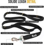 SlowTon No Pull Dog Harness and Leash Set for Large Medium Dogs, Soft Padded Adjustable Dog Vest, Reflective Tactical Military Dog Harness 5.9 Ft Dog Leash Anti-Twist Pet Lead (Black,L) - Image 8