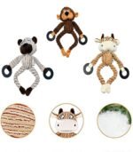 Squeaky Dog Toys,5 Pack Chew Toys,Durable Dog Chew and Cleaning Teeth Toys Plush Cute Animals No Stuffing Plush Dog Toy Set for Small Dogs - Image 3