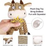 Squeaky Dog Toys,5 Pack Chew Toys,Durable Dog Chew and Cleaning Teeth Toys Plush Cute Animals No Stuffing Plush Dog Toy Set for Small Dogs - Image 4