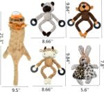 Squeaky Dog Toys,5 Pack Chew Toys,Durable Dog Chew and Cleaning Teeth Toys Plush Cute Animals No Stuffing Plush Dog Toy Set for Small Dogs - Image 5