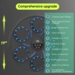 Music Boxing Machine Smart Bluetooth Boxing Equipment for Adults and Kids Home Gym Workout Exercise（2 Pairs of Gloves） (Blue Light) - Image 3