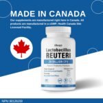 Lactobacillus Reuteri Probiotic 20 Billion CFU - L Reuteri Probiotic - Highest CFU Count, Gut Health, Yogurt Starter Culture, Probiotic With Prebiotic FOS, Made In Canada, 60 Capsules - Image 7