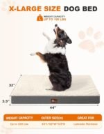 Extra Large Waterproof Dog Bed - Orthopedic Support & Egg Crate Foam Dogs Mat, Soft & Cozy Dog Crate Pad with Non-Slip Bottom & Machine Washable Cover, XL Pet Mat, Beige - Image 4