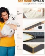 Extra Large Waterproof Dog Bed - Orthopedic Support & Egg Crate Foam Dogs Mat, Soft & Cozy Dog Crate Pad with Non-Slip Bottom & Machine Washable Cover, XL Pet Mat, Beige - Image 5