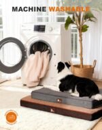 Extra Large Waterproof Dog Bed - Orthopedic Support & Egg Crate Foam Dogs Mat, Soft & Cozy Dog Crate Pad with Non-Slip Bottom & Machine Washable Cover, XL Pet Mat, Beige - Image 7