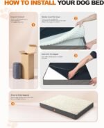 Extra Large Waterproof Dog Bed - Orthopedic Support & Egg Crate Foam Dogs Mat, Soft & Cozy Dog Crate Pad with Non-Slip Bottom & Machine Washable Cover, XL Pet Mat, Beige - Image 9