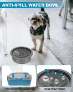 No Spill Dog Water Bowl, Slow Drinking Non Spilling Water Dish, Fits into Elevated Pet Feeder, 30oz Messy Drip Proof Slobber Stopper Water Dispenser for Dogs - Image 3