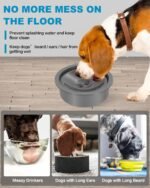 No Spill Dog Water Bowl, Slow Drinking Non Spilling Water Dish, Fits into Elevated Pet Feeder, 30oz Messy Drip Proof Slobber Stopper Water Dispenser for Dogs - Image 4