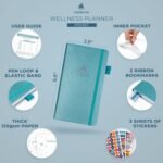 Clever Fox Wellness Planner - Weekly & Daily Health and Wellness Log, Food Journal & Meal Planner Diary for Calorie Counting, Notebook for Medical Condition Tracking – Pocket size (Aquamarine) - Image 3
