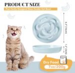Melamine Cat Slow Feeder Bowl - Pastel Series Cat Plate for Dry and Wet Food - Cute Maze Feeder Dish for Healthy Eating - Dishwasher Safe - 6.3''W x 1.2''H - 7 OZ - Mint Green - Image 3