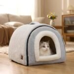Cat Bed for Indoor Cats，Foldable cat cave，Anti-Slip & Water-Resistant Bottom，cat Houses for Indoor Cats or Small Dogs, Kitten Tent, Rabbit Bed，cat beds & Furniture - Image 3