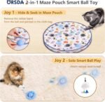 ORSDA Cat Toys Ball, Motion Chirping Activated Moving Ball, Mat Mouse Catching Game Blue, 5 Hole Hide and Seek Indoor Cat Toy - Image 3