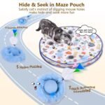 ORSDA Cat Toys Ball, Motion Chirping Activated Moving Ball, Mat Mouse Catching Game Blue, 5 Hole Hide and Seek Indoor Cat Toy - Image 4