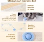 ORSDA Cat Toys Ball, Motion Chirping Activated Moving Ball, Mat Mouse Catching Game Blue, 5 Hole Hide and Seek Indoor Cat Toy - Image 5