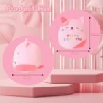 SQEQE Cat Plush Cuddly Birthday Cat Stuffed Animal Toy Soft Kitty Plush Pillows Cartoon Cat Plushies Doll Gift for Kids Birthday (Pink, 10 inch) - Image 4