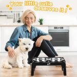 COMESOON Elevated Dog Bowls for Small Medium Dogs 3 Height Adjustable Raised Dog Bowl Stand with 2 Thick 6" Stainless Steel Dog Food Bowls Non-Slip Dog Feeder Adjusts to 2.75", 6", 7.5", Black - Image 8