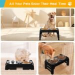 COMESOON Elevated Dog Bowls for Small Medium Dogs 3 Height Adjustable Raised Dog Bowl Stand with 2 Thick 6" Stainless Steel Dog Food Bowls Non-Slip Dog Feeder Adjusts to 2.75", 6", 7.5", Black - Image 9