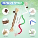 4 Pcs Cat & Kitten Chew Toy, Cat Toys Ropes and Silvervine Chew Sticks with Refillable Natural Catnip Bag for Teeth Cleaning, Safe Interactive Toys for Indoor Cats - Image 5