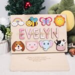 Name Puzzle for Kids Personalized, Montessori Learning Toys for 1 Year Old Boy Girl, Custom Puzzles with Engraved Text on Back, Personalized Baby Easter Gifts - Image 4