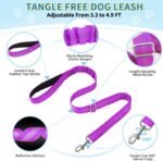 Lukovee Dog Leashes for Small Dogs, Lightweight Soft Small Dog Harness Neck & Chest Adjustable, Reflective Harness Anti-Twis Puppy Harness Vest Harness (XXS, Purple) - Image 4