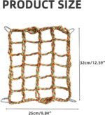 Small Pet Climbing Rope Net, with 4 Silver Hooks - Versatile Ferret Toys & Rat Cage Accessories That Doubles as a Toy Hammock and Ladder for Birds, Rats, and Rodent Habitats - Image 7