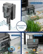 Fish Tank, 3 Gallon Ultra-Clear Glass Fish Aquarium, with Separator Plate for Betta, Fish Tank Starter kit with Filter and Led Light, Black - Image 8