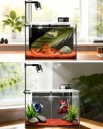 Fish Tank, 3 Gallon Ultra-Clear Glass Fish Aquarium, with Separator Plate for Betta, Fish Tank Starter kit with Filter and Led Light, Black - Image 10