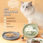 Cat Bowl Slow Feeder, 2 PCS Silicone Cat Bowl, Slow Feeder Ideal for Dry and Wet Food, Easy to Clean, Interactive Puzzle Toy for Pets Food Training, Keeps Cats Busy,17cm W*1.65cm H - Image 3
