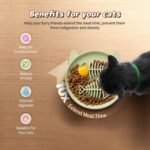 Cat Bowl Slow Feeder, 2 PCS Silicone Cat Bowl, Slow Feeder Ideal for Dry and Wet Food, Easy to Clean, Interactive Puzzle Toy for Pets Food Training, Keeps Cats Busy,17cm W*1.65cm H - Image 4