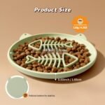 Cat Bowl Slow Feeder, 2 PCS Silicone Cat Bowl, Slow Feeder Ideal for Dry and Wet Food, Easy to Clean, Interactive Puzzle Toy for Pets Food Training, Keeps Cats Busy,17cm W*1.65cm H - Image 7