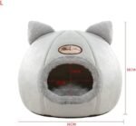 Deep Sleep Comfort in Winter Cat Bed Little Mat Basket for Cat's House Products Pets Tent Cozy Cave Beds Indoor Cat Dog House (Large) Grey - Image 3