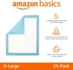 Amazon Basics Dog and Puppy Pee Pads with 5-Layer Leak-Proof Design and Quick-Dry Surface for Potty Training, Heavy Duty Absorbency, X-Large, 28 x 34 Inch - Pack of 25, Blue & White - Image 3