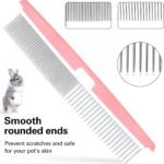 Small Animal Pet Grooming Kit with Pet Shedding Slicker Brush, Bath Massage Glove, Pet Grooming Comb, Nail Clipper Trimmer for Rabbit, Puppy, Kitten, Guinea Pig, Hamster, Ferret (Pink) - Image 6