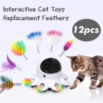 ORSDA 12Pcs Interchangeable Attachments Cat Feather Toys Replaceable Feathers and Fluffy Toy Accessories - Image 3