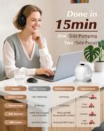 Hands Free Breast Pump K6, Upgraded Wearable Double with 19 Levels 4 Modes of Strong Suction,Electric Breast Pump Portable, BPA Free (White, 2 Pack) - Image 4